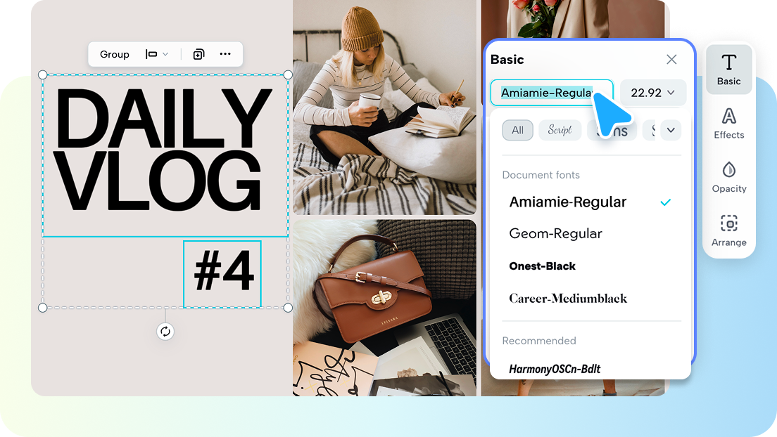 Multiple font variations to match your style