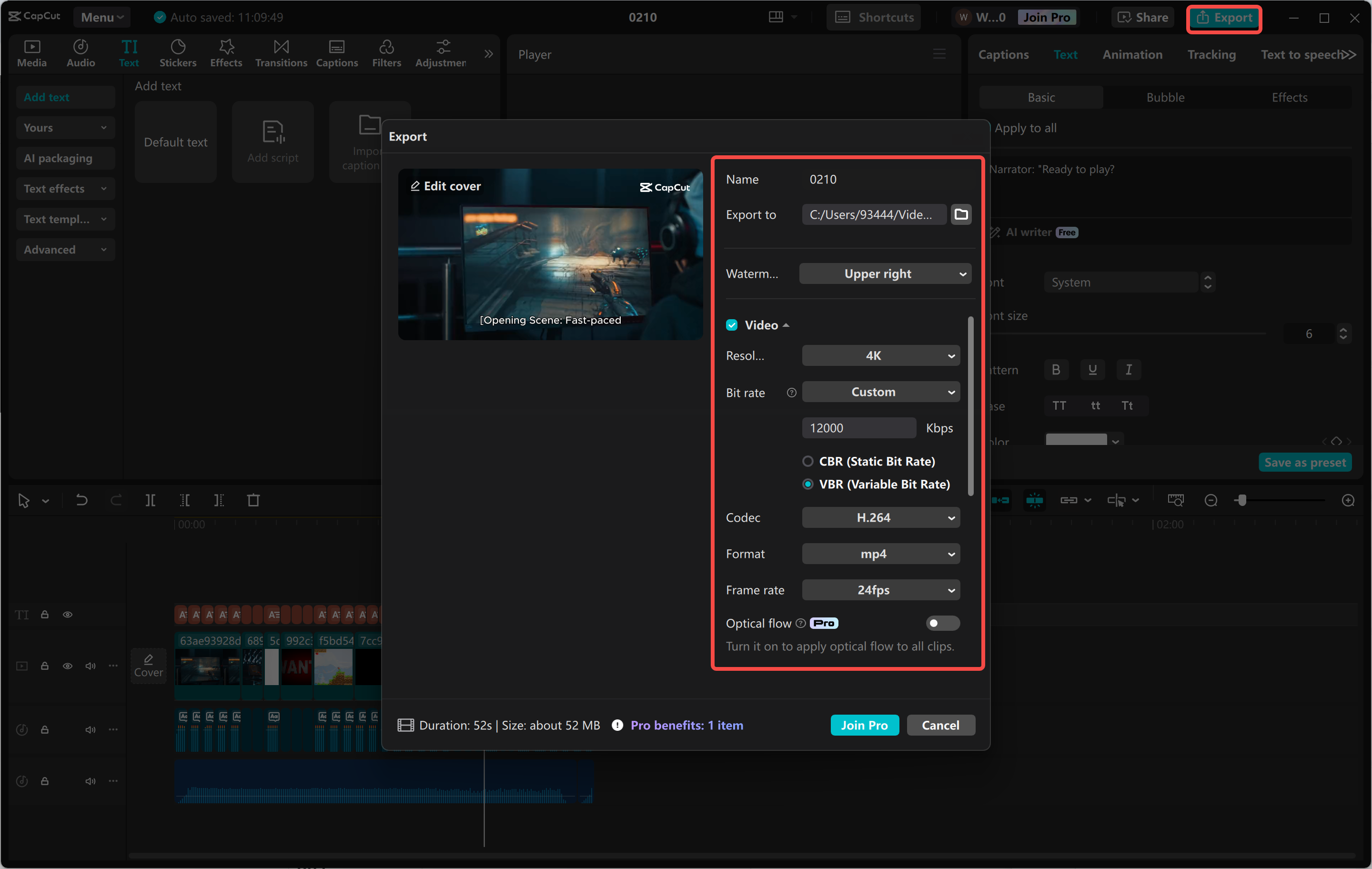 Exportieren eines Videos aus dem CapCut Desktop-Video-Editor