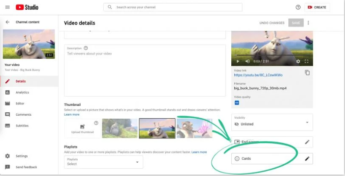 Văn bản ALT: Thêm thẻ mới để sử dụng liên kết ngắn trên YouTube