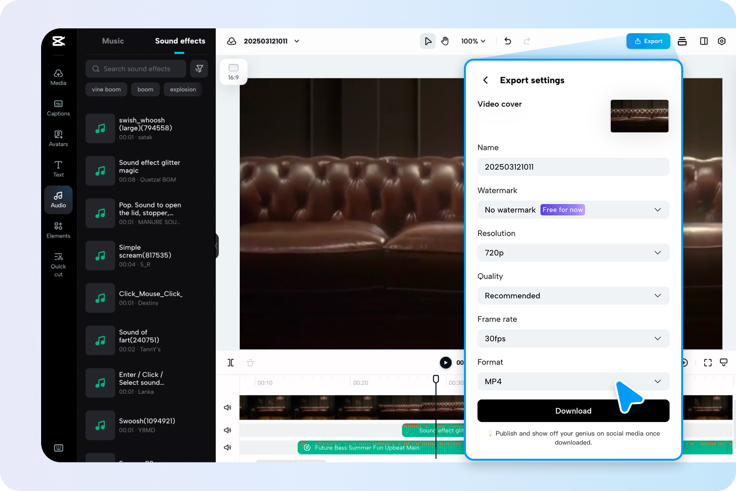 Regola ed esporta il tuo video