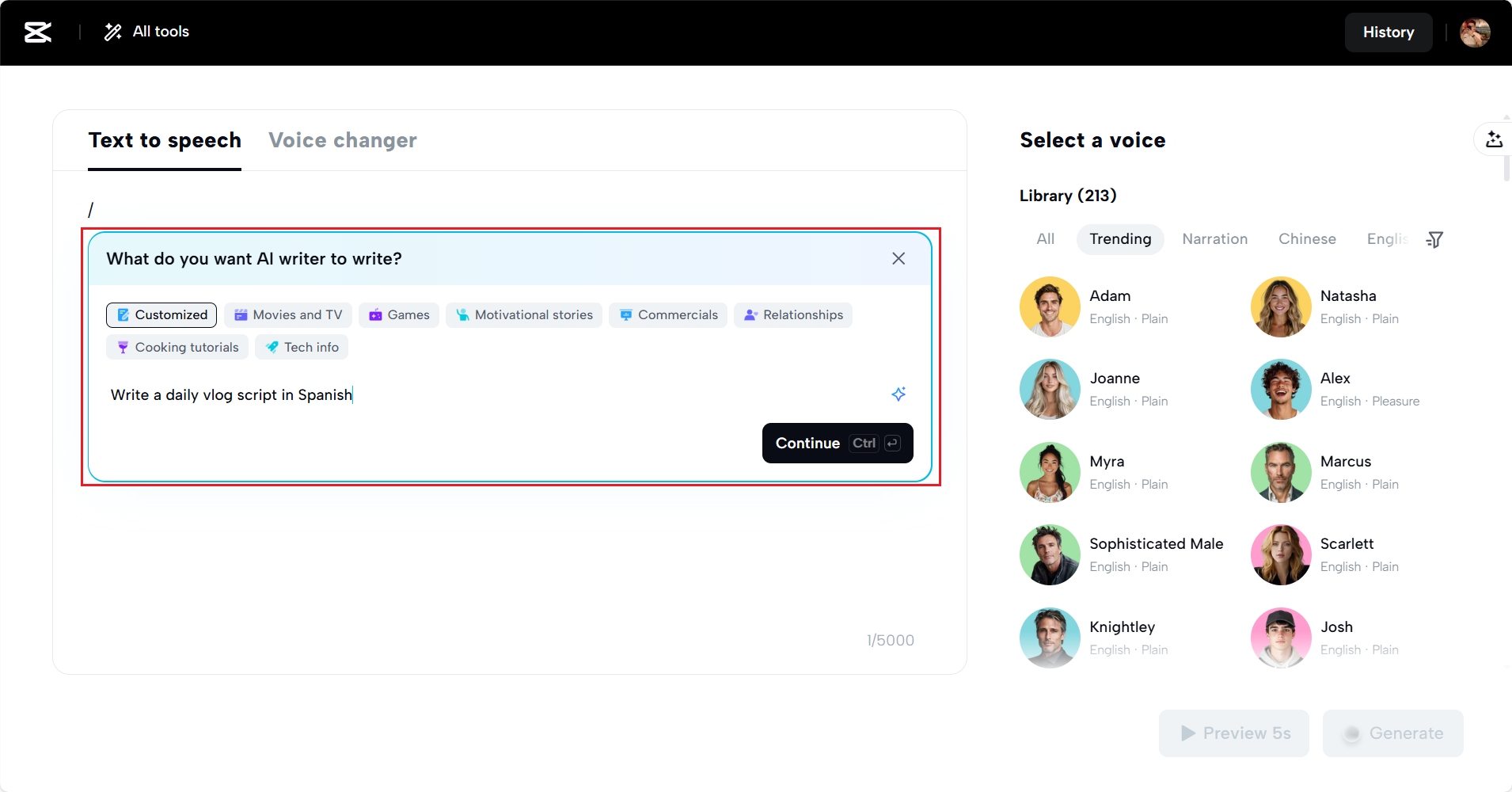 Nahrajte text ručně nebo získejte pomoc AI