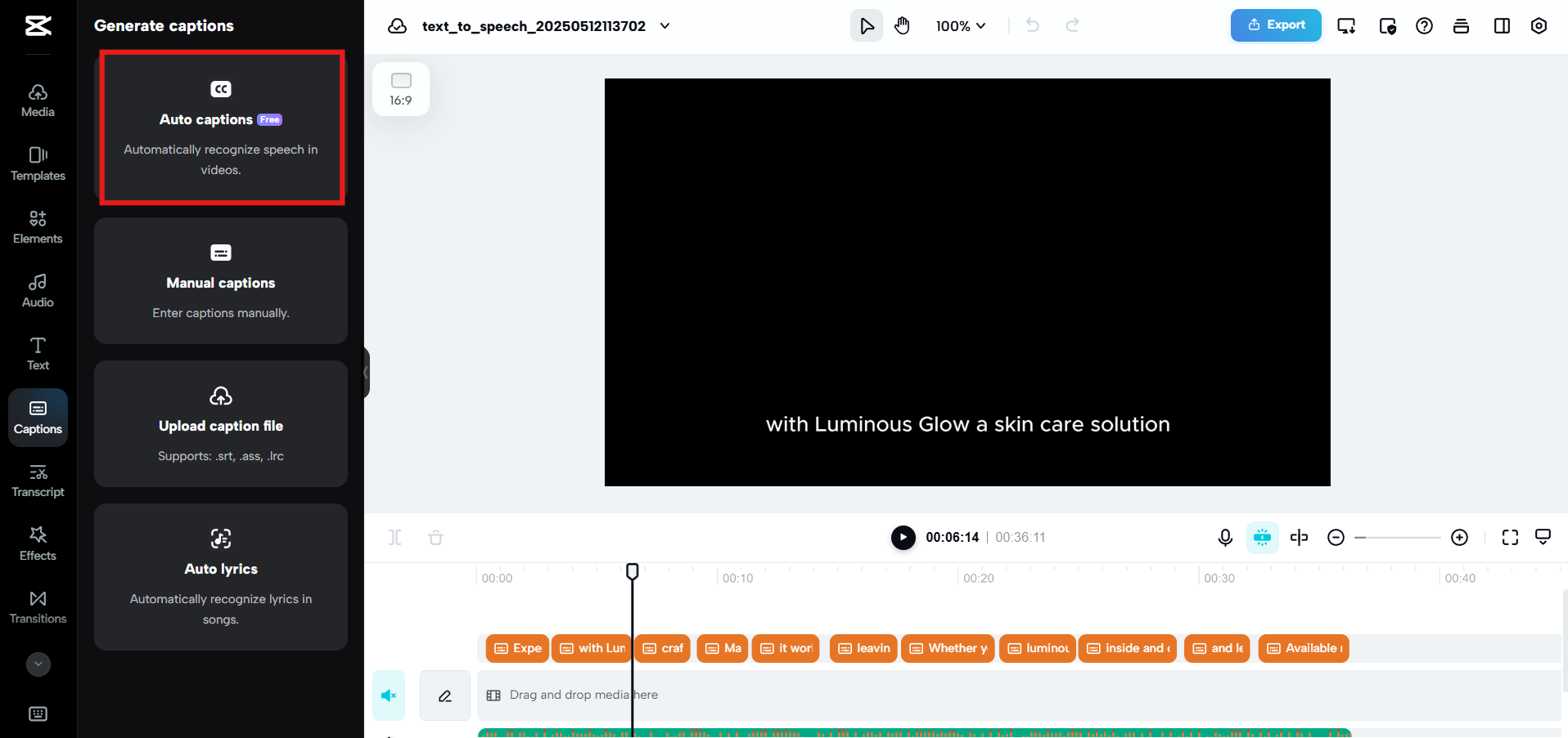 Auto-generated captions