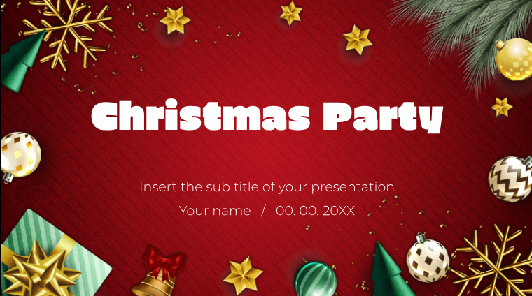 Christmas Party Holiday PPT template