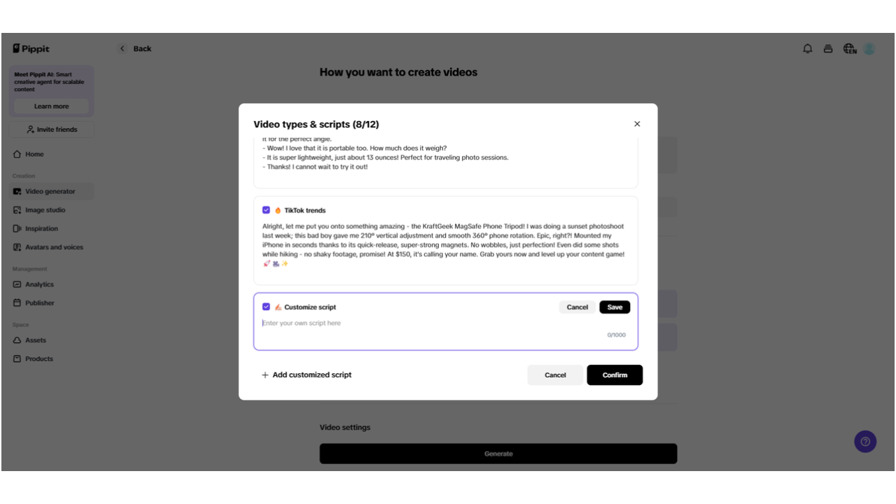 Choose biographies for your product