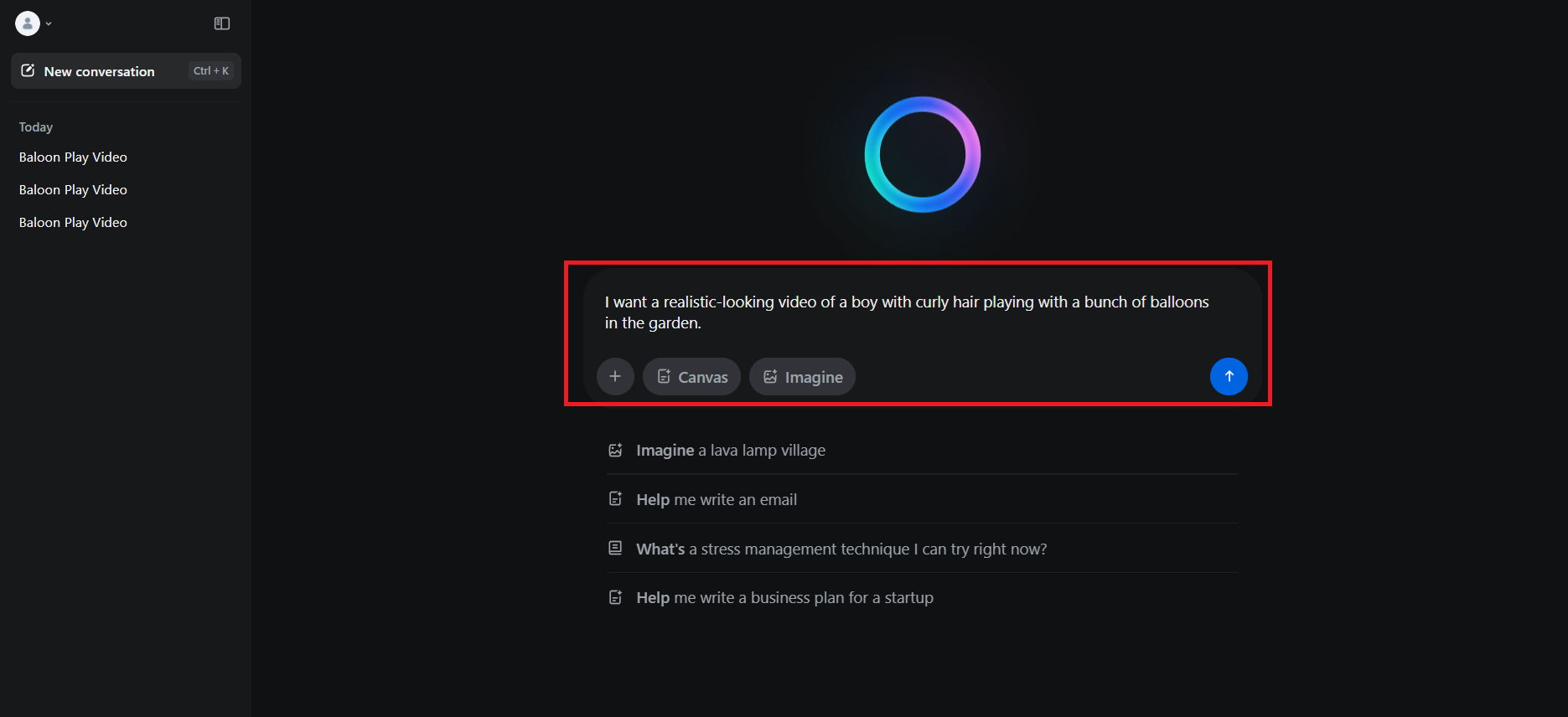 Ange din videoprompt