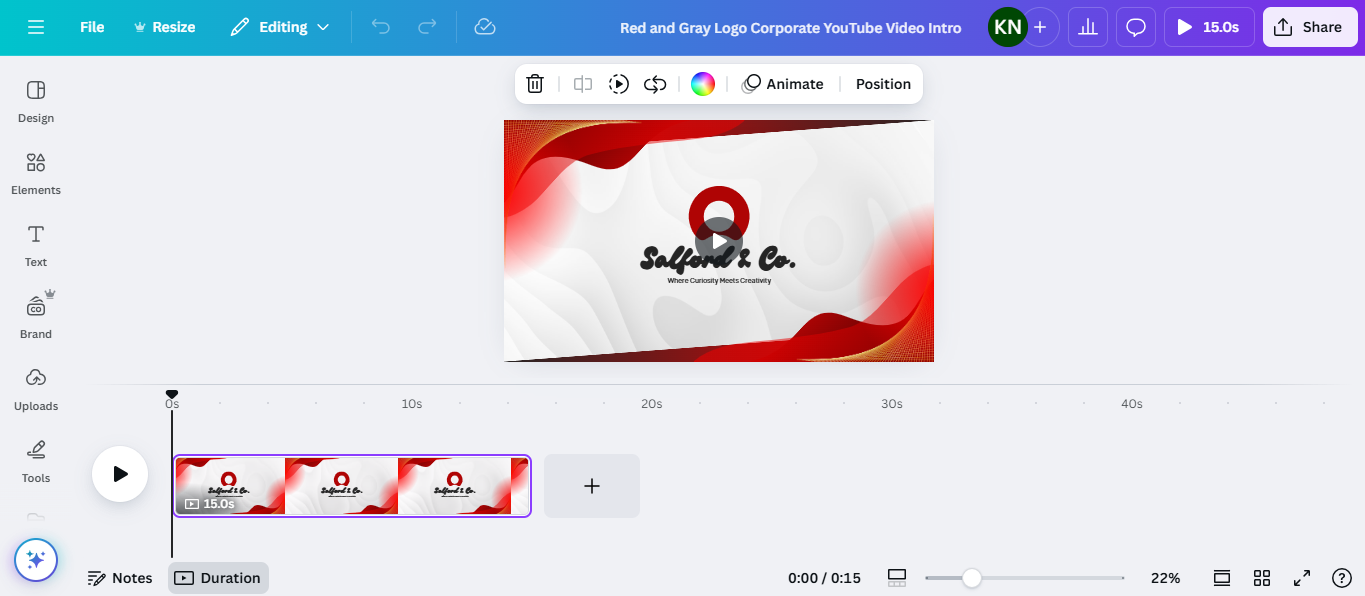 ממשק של Canva