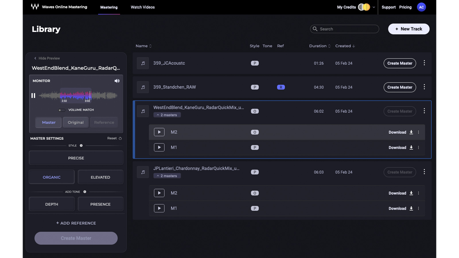 Waves Online Mastering - ang pinakamahusay na AI podcast voice enhancer