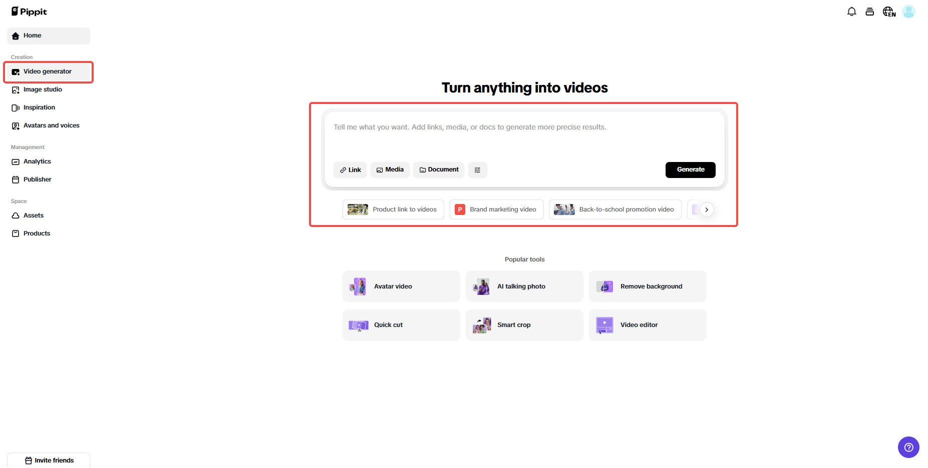 Create custom videos with one click