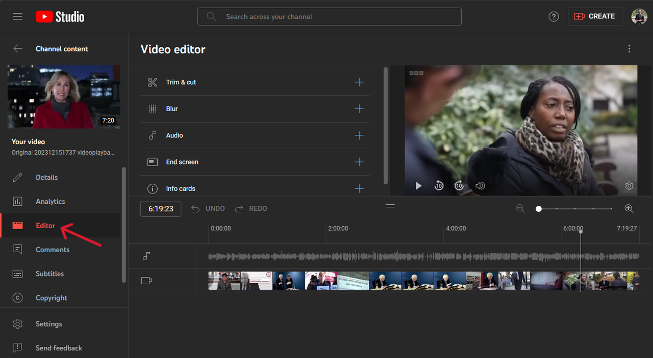 Open editor