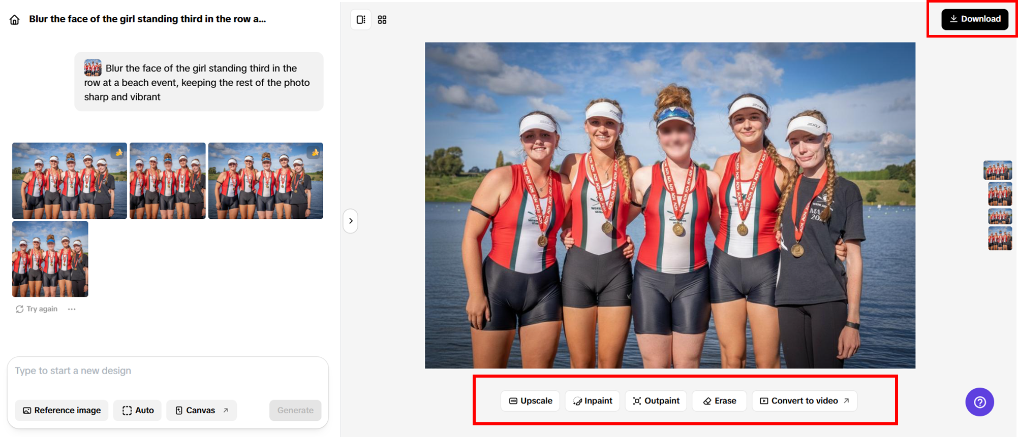 Exporte sua foto desfocada