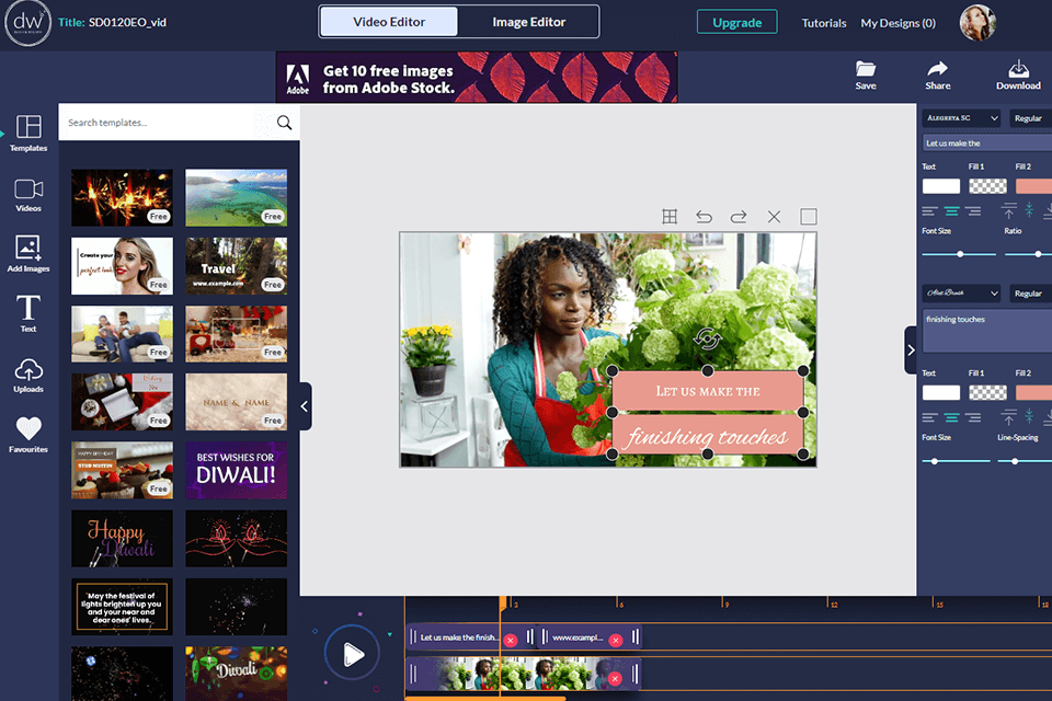 Interface do DesignWizard - um software de design online eficiente