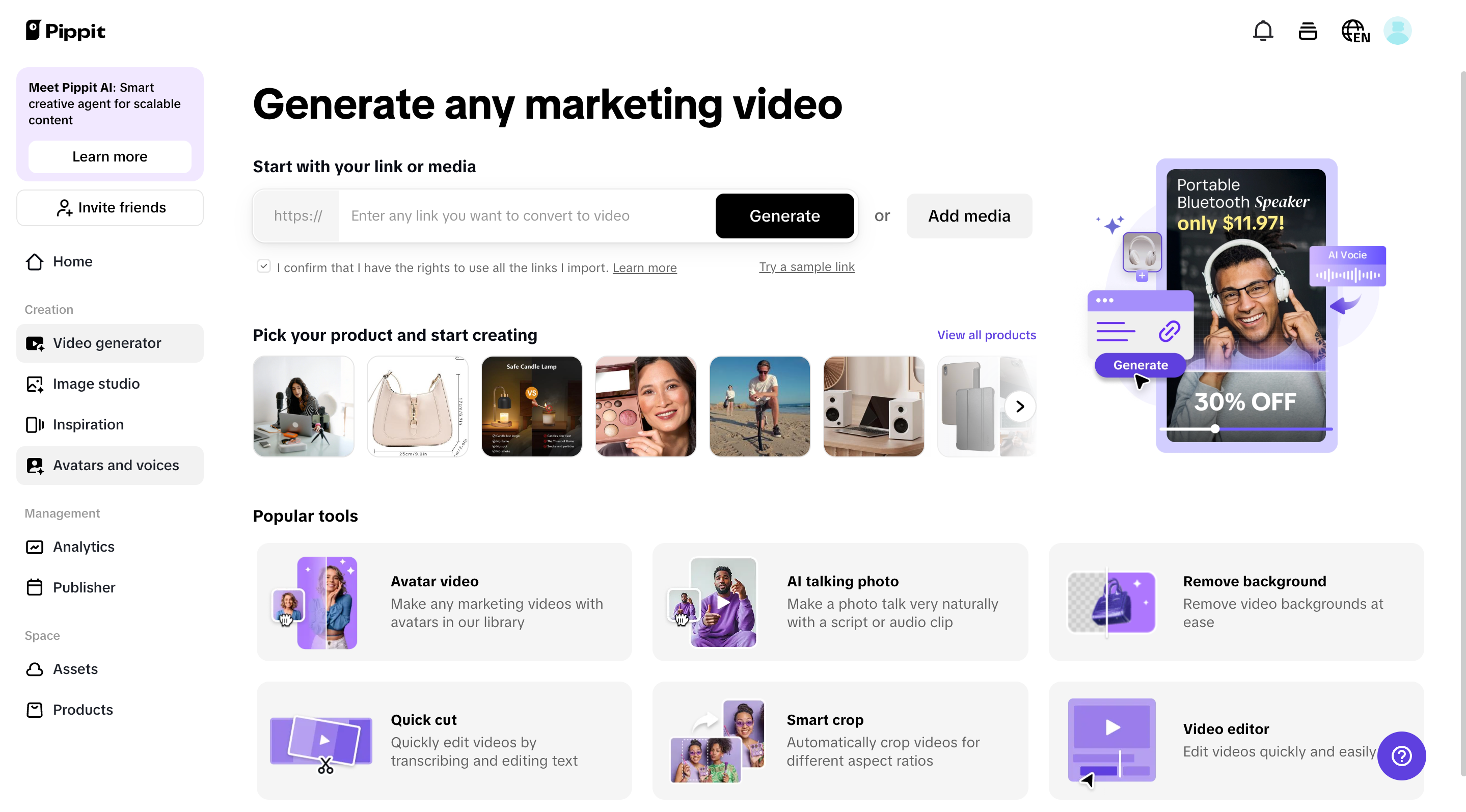 Upload your link or media