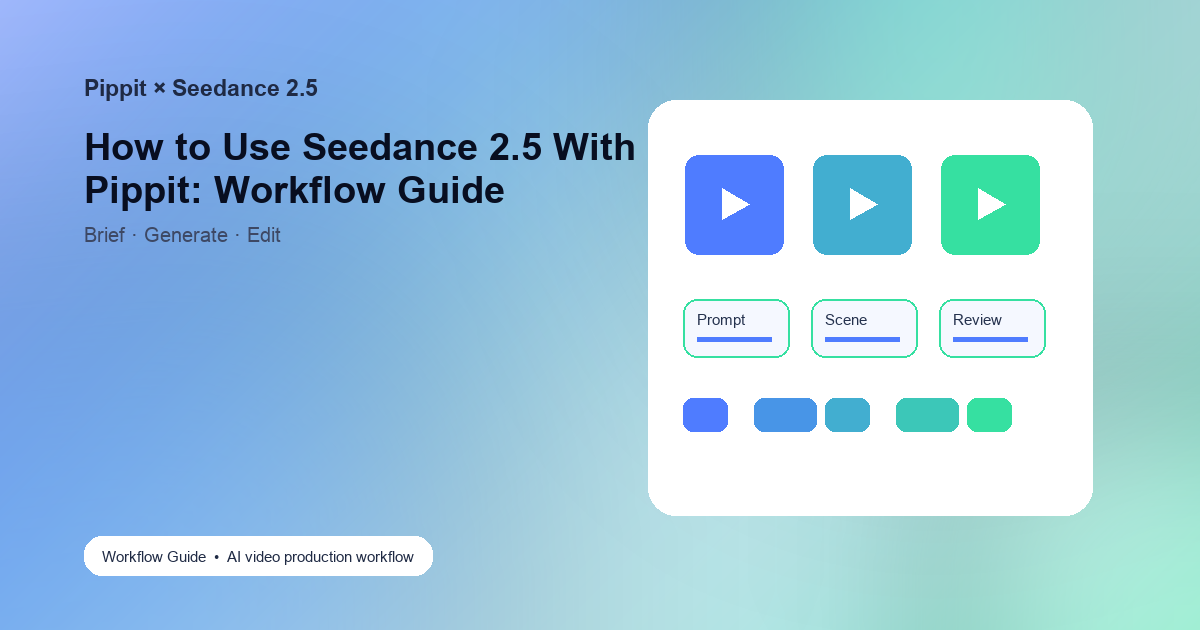 How to Use Seedance 2.5 With Pippit: Workflow Guide cover image showing Pippit AI video workflow
