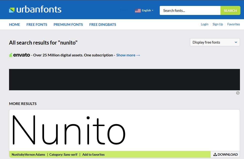 แบบอักษร Urban Fonts Nunito