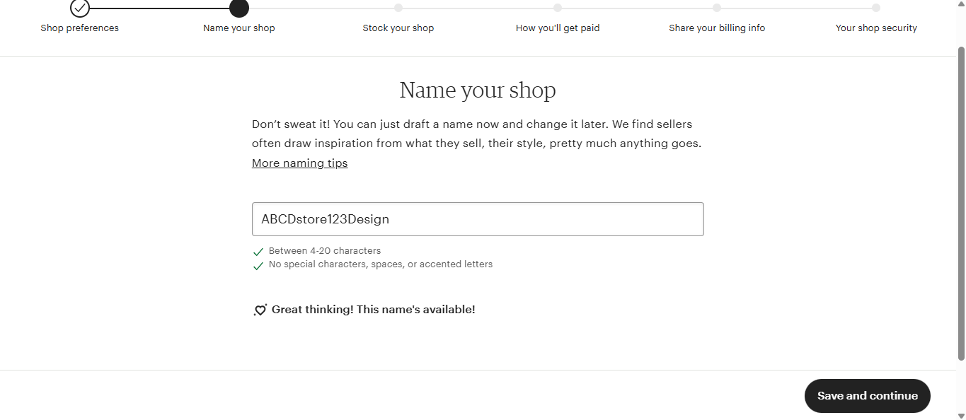 Name your shop