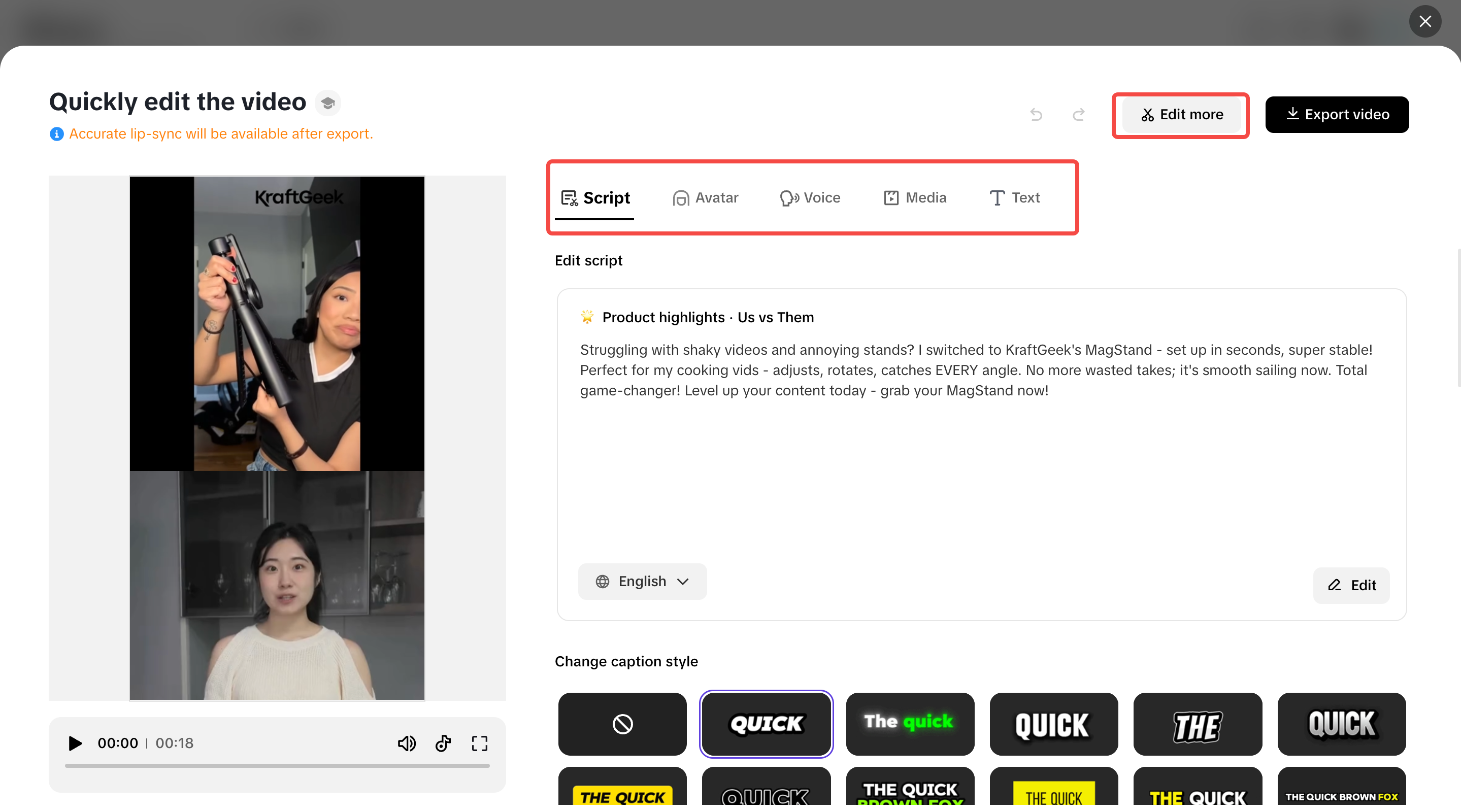 Edit and refine your video