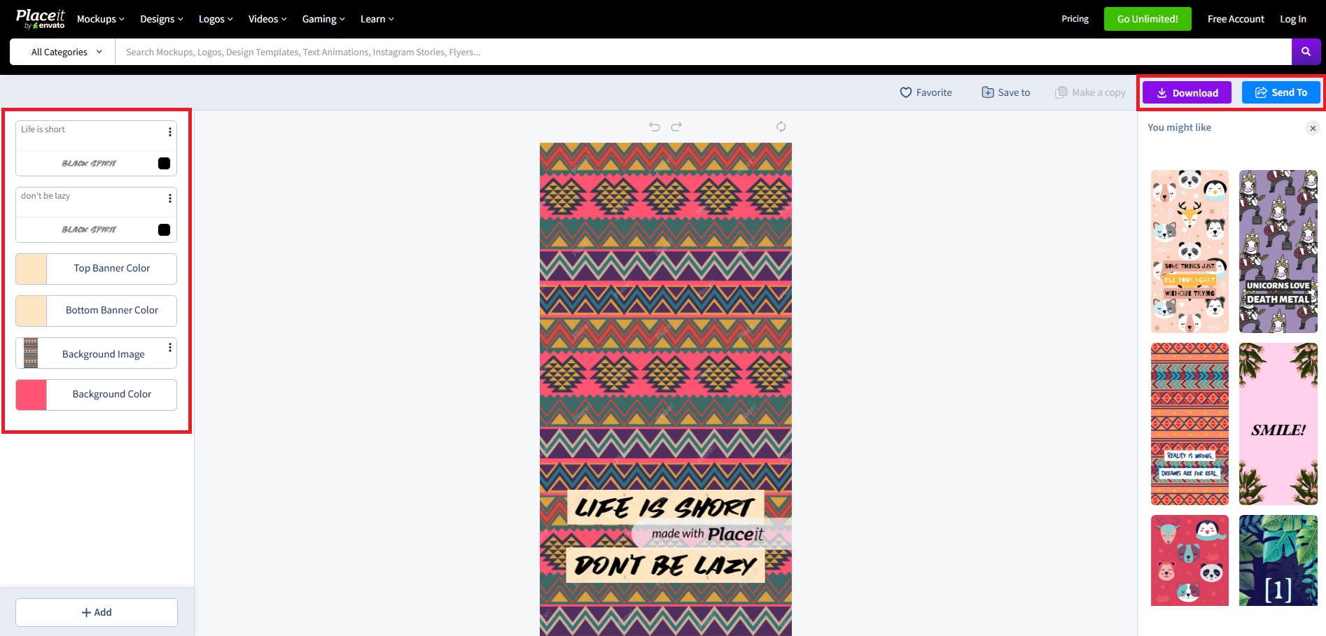 Customize your phone case and download