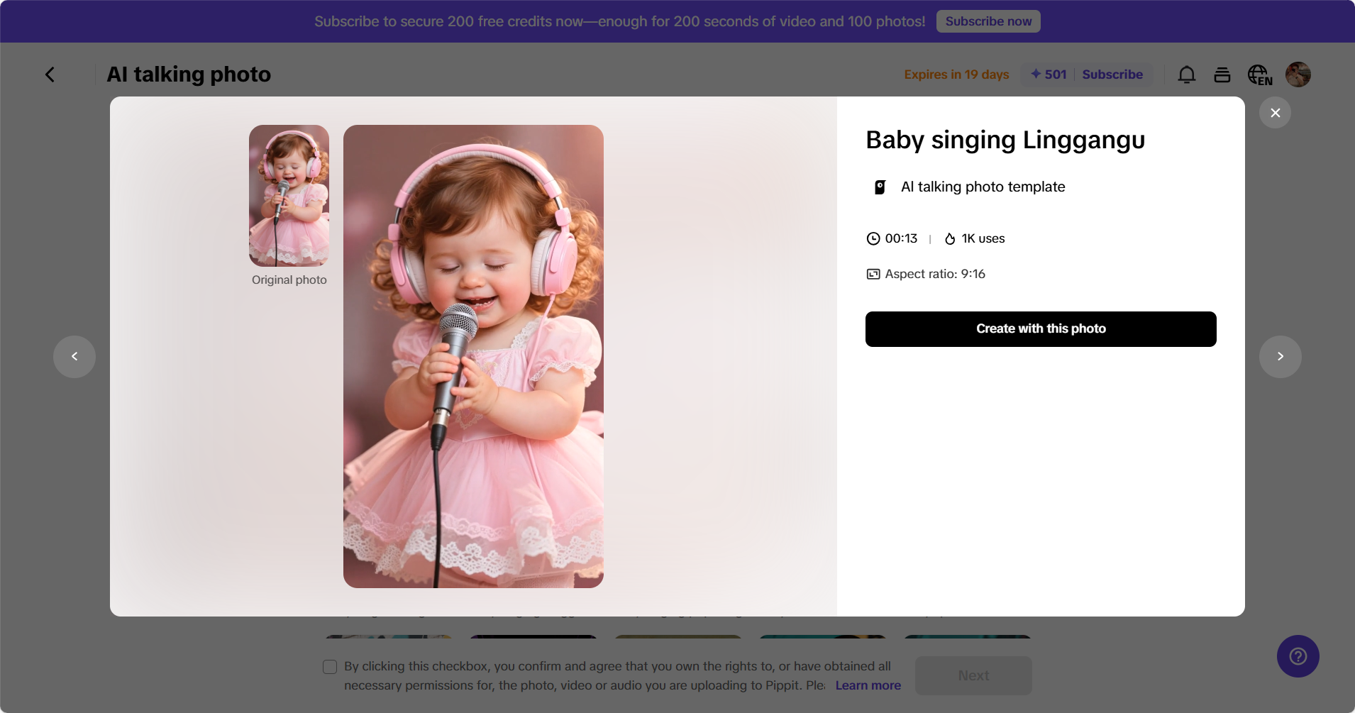 AI na nagsasalitang larawan sa Pippit