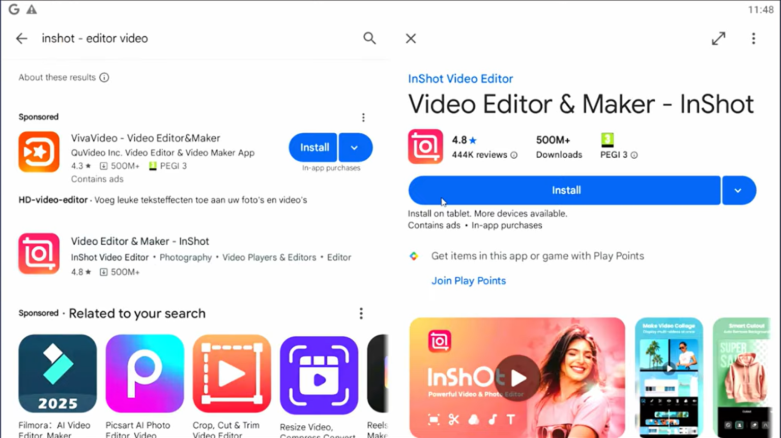Zugriff auf InShot-Videoeditor auf BlueStacks
