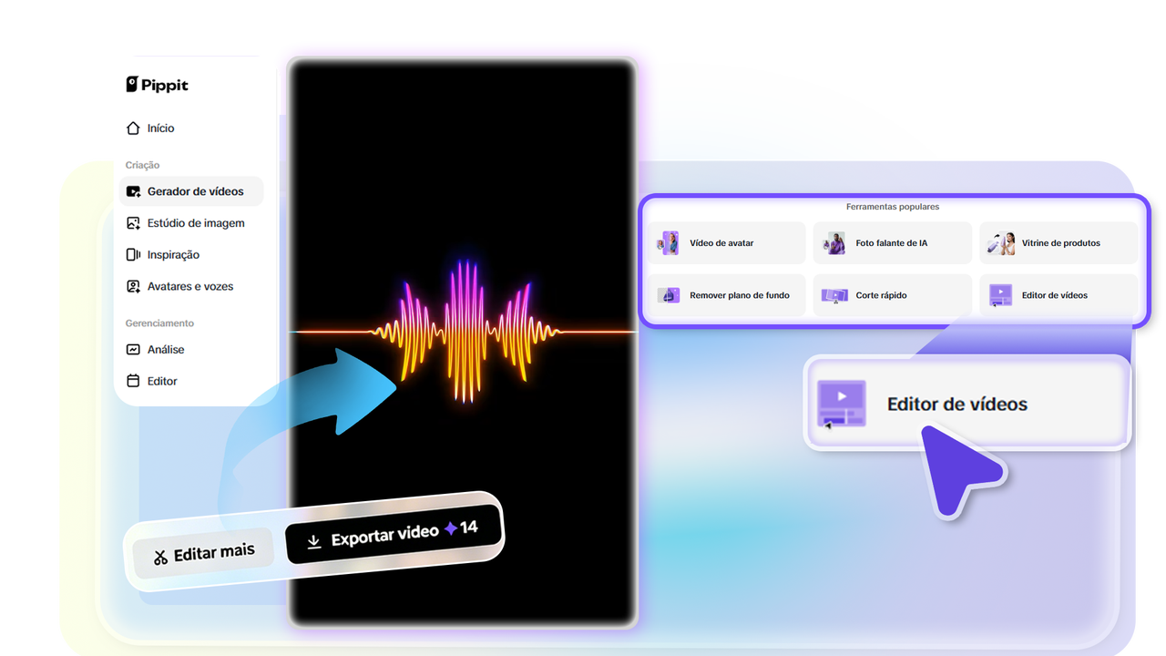 como usar o conversor de vídeo para áudio do Pippit para criar toque de telefone