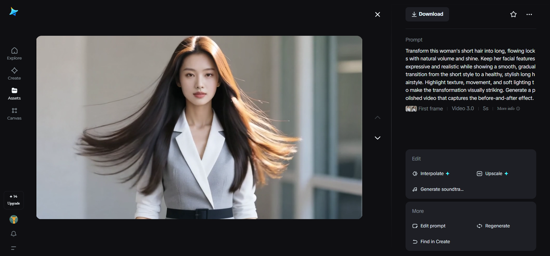 Consejos para la transformación de crecimiento de cabello en Dreamina