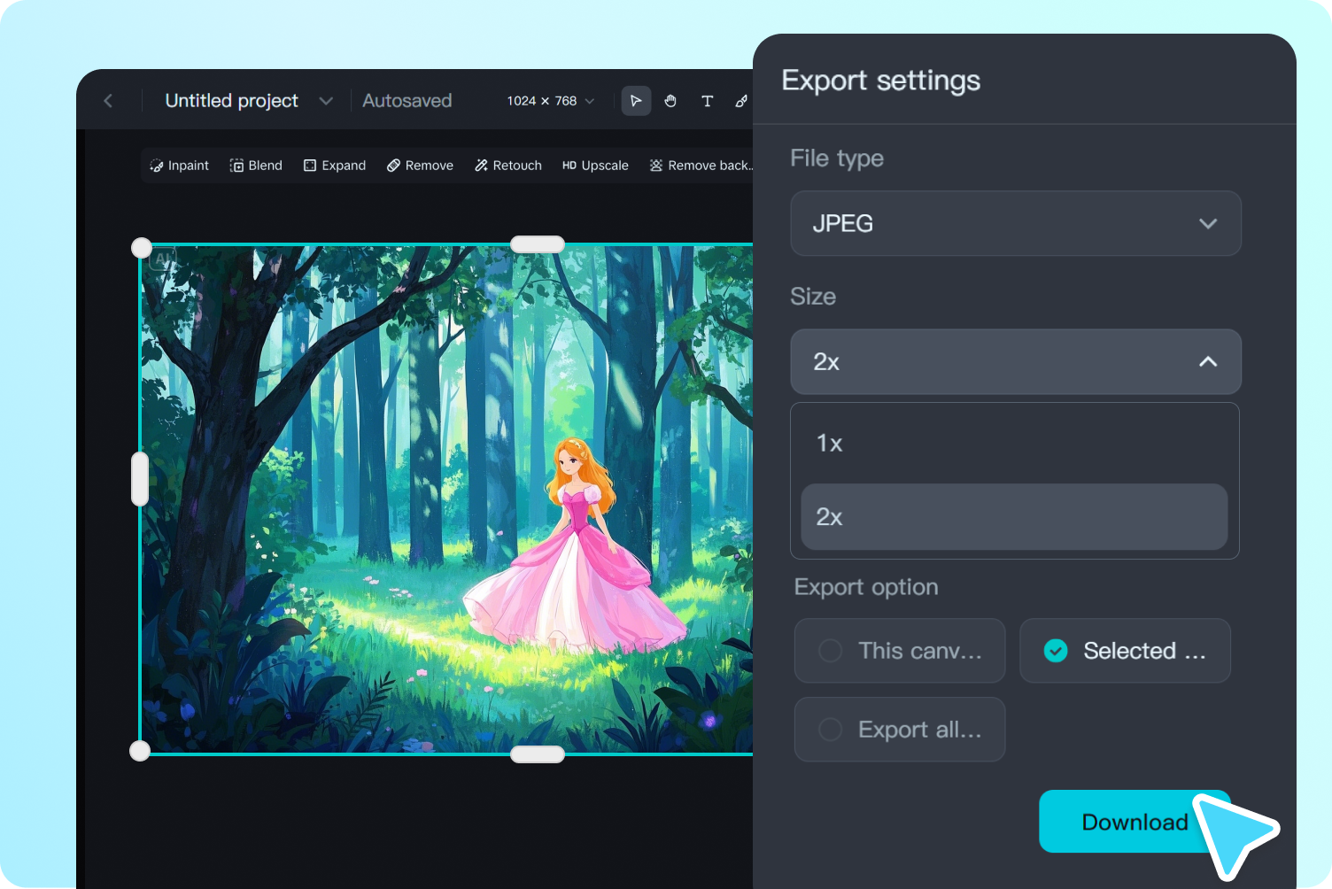 unduh gambar kartun AI