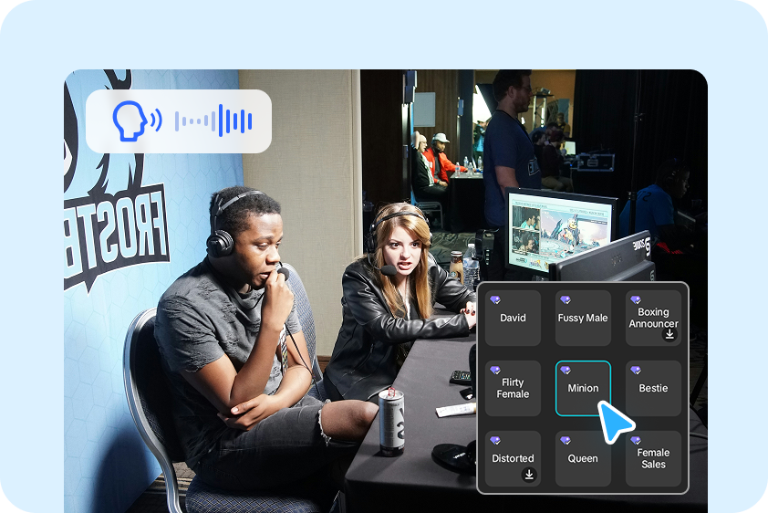 Using AI voice filters for gaming commentary