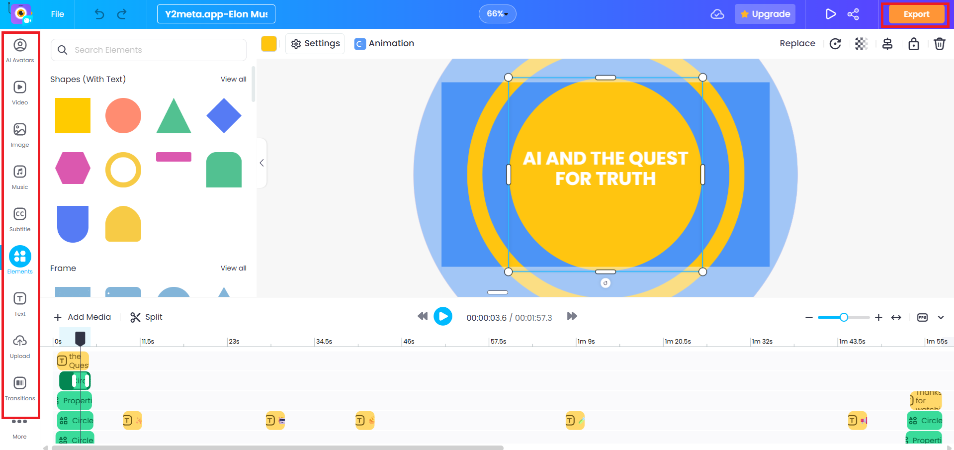 Vmaker's built-in web editor