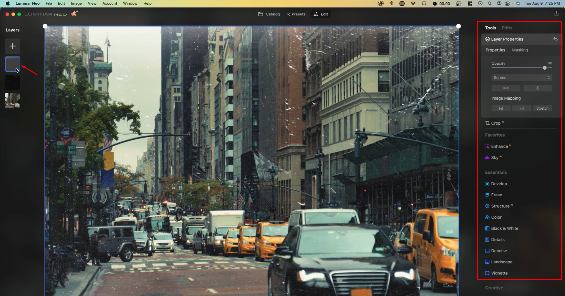 Tillämpa förinställningar på bilder i Luminar Neo
