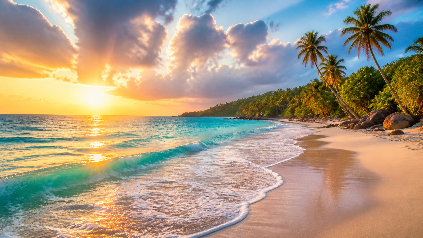 beautiful sea video Action and camera move single-scene 16:9 visual