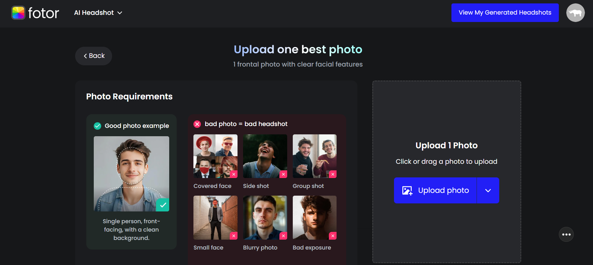 Fotor AI LinkedIn photo generator