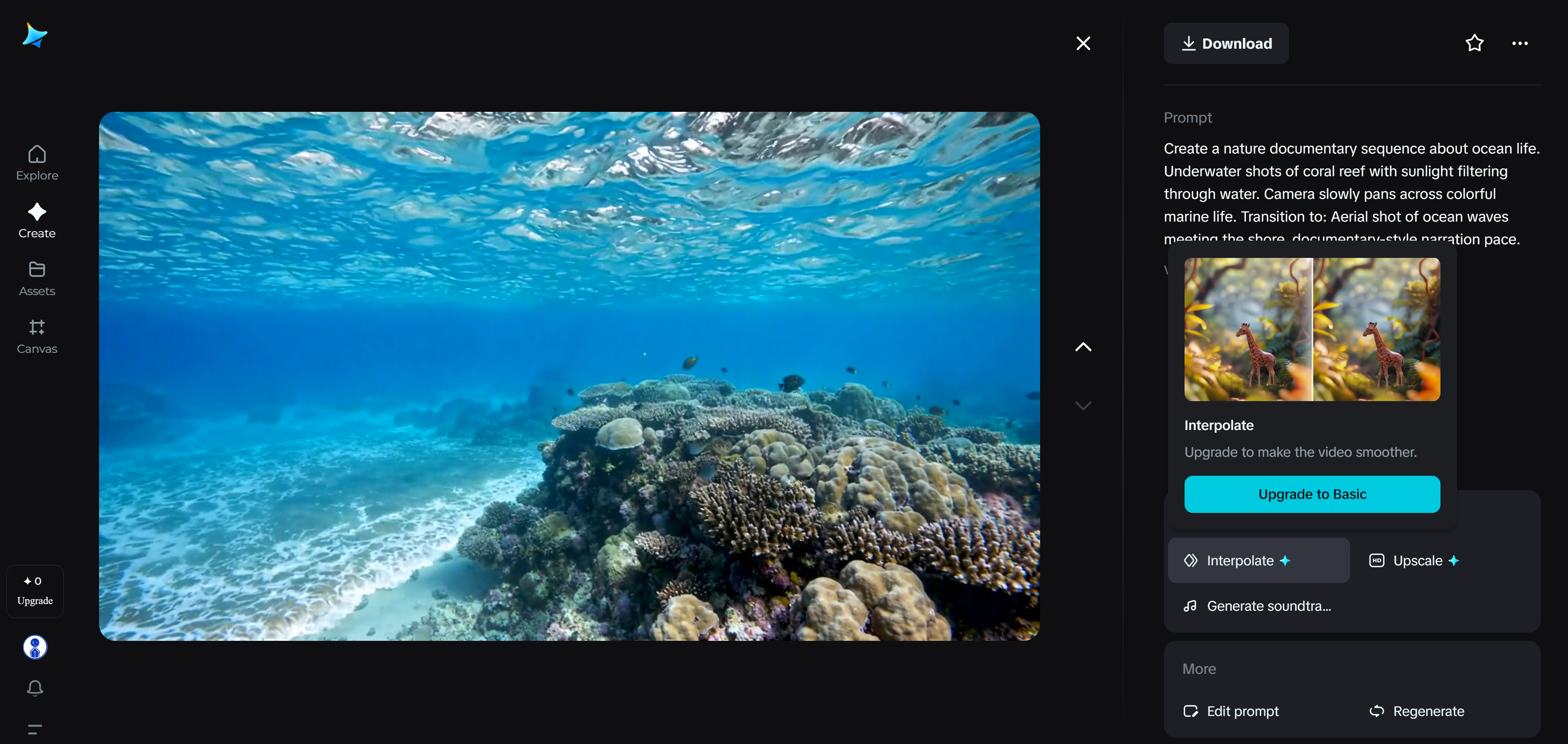 Interpolare de cadre Dreamina