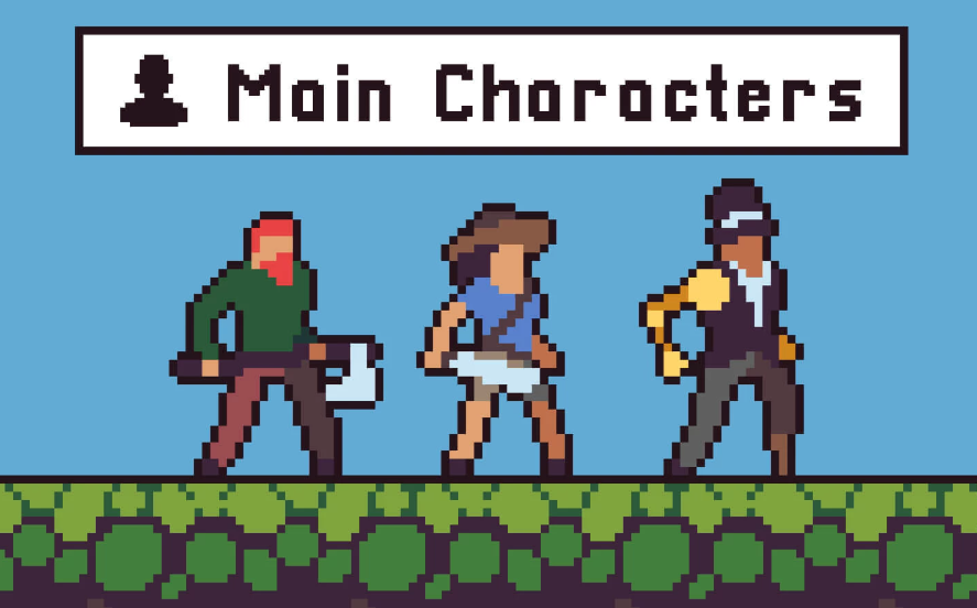 Game pixel art characters