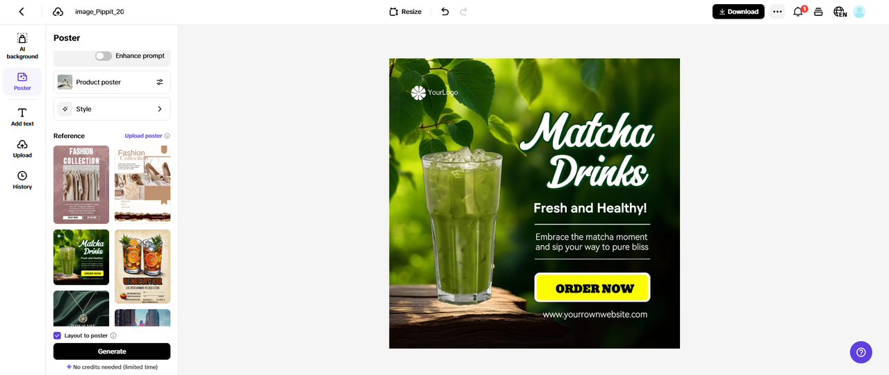 Advanced na paggawa ng mga poster gamit ang mga prompt