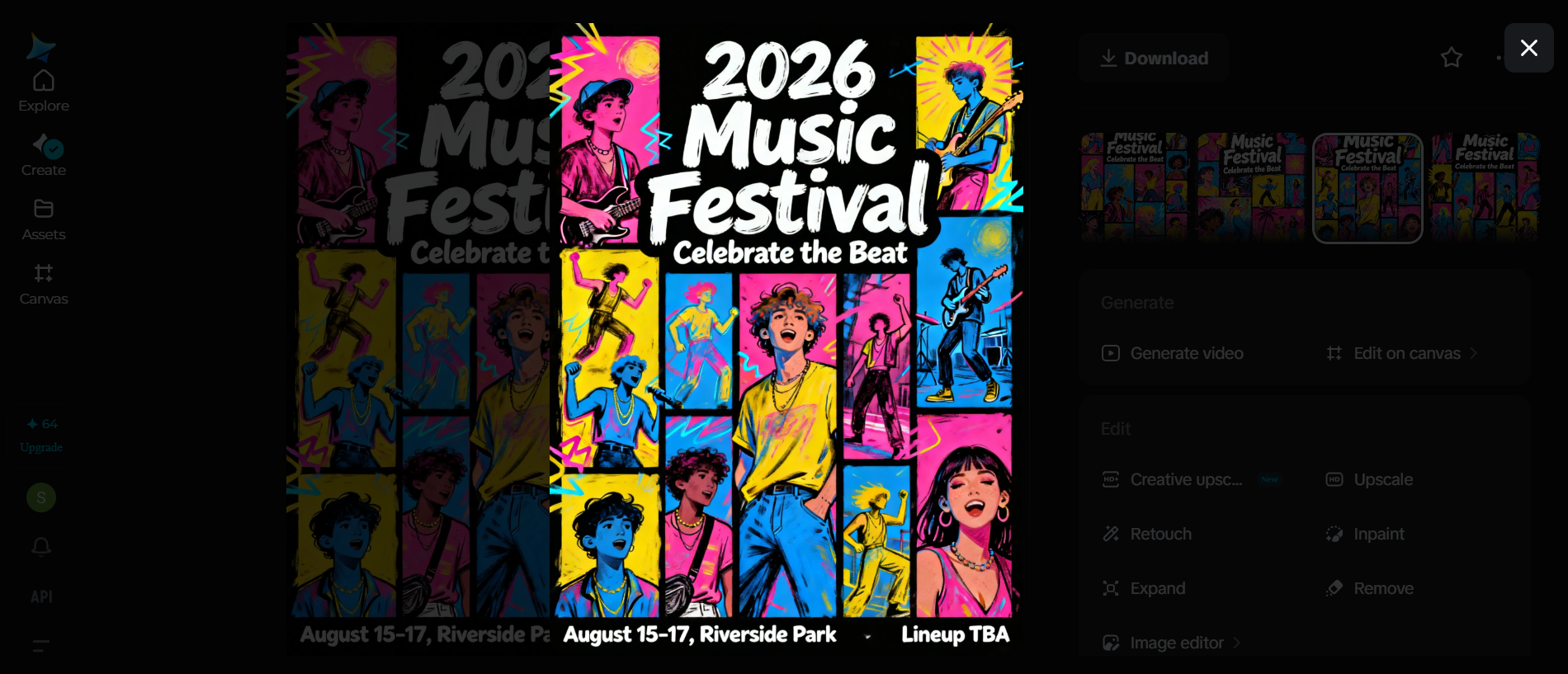 Music festival poster design: Vibrant and expressive typography