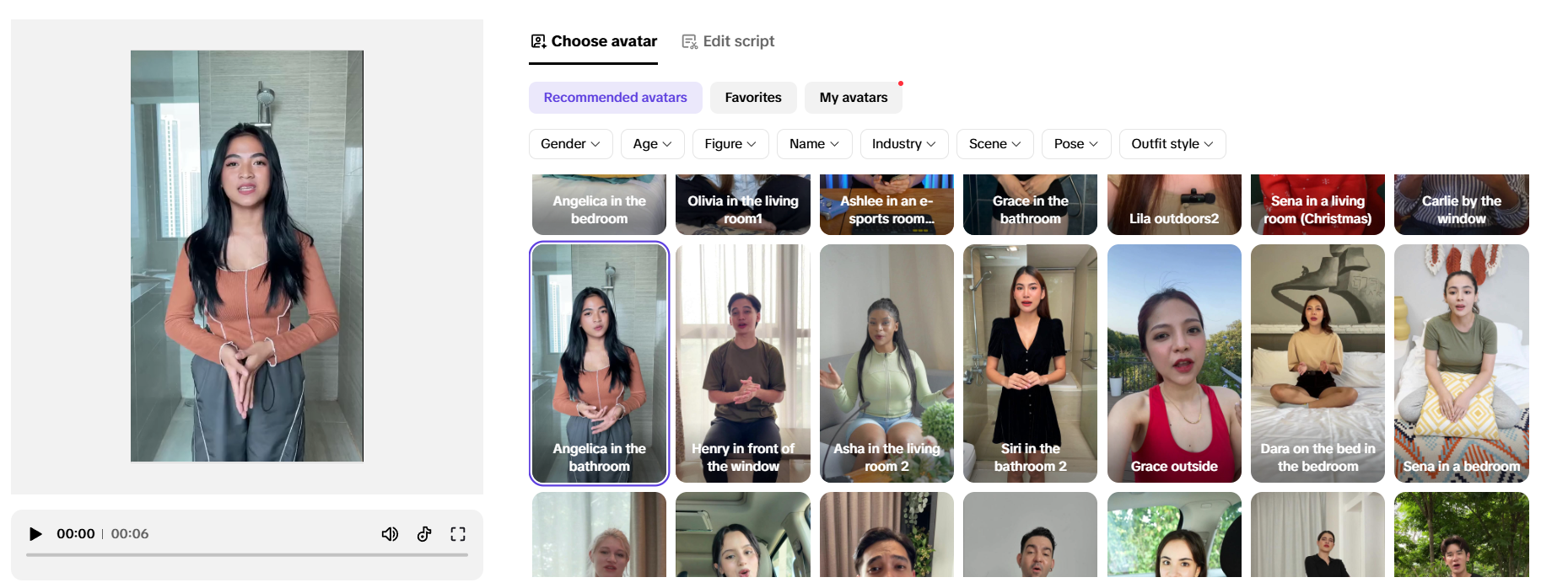 Naiaangkop na AI avatar