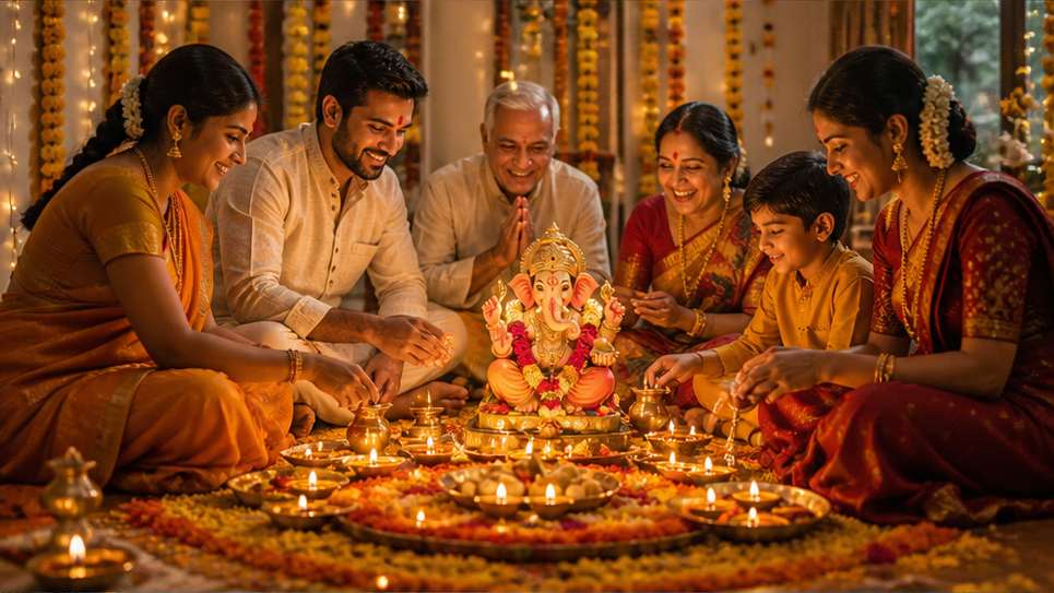 Ganpati Bappa CapCut Template 2026 — Family Lamp Celebration