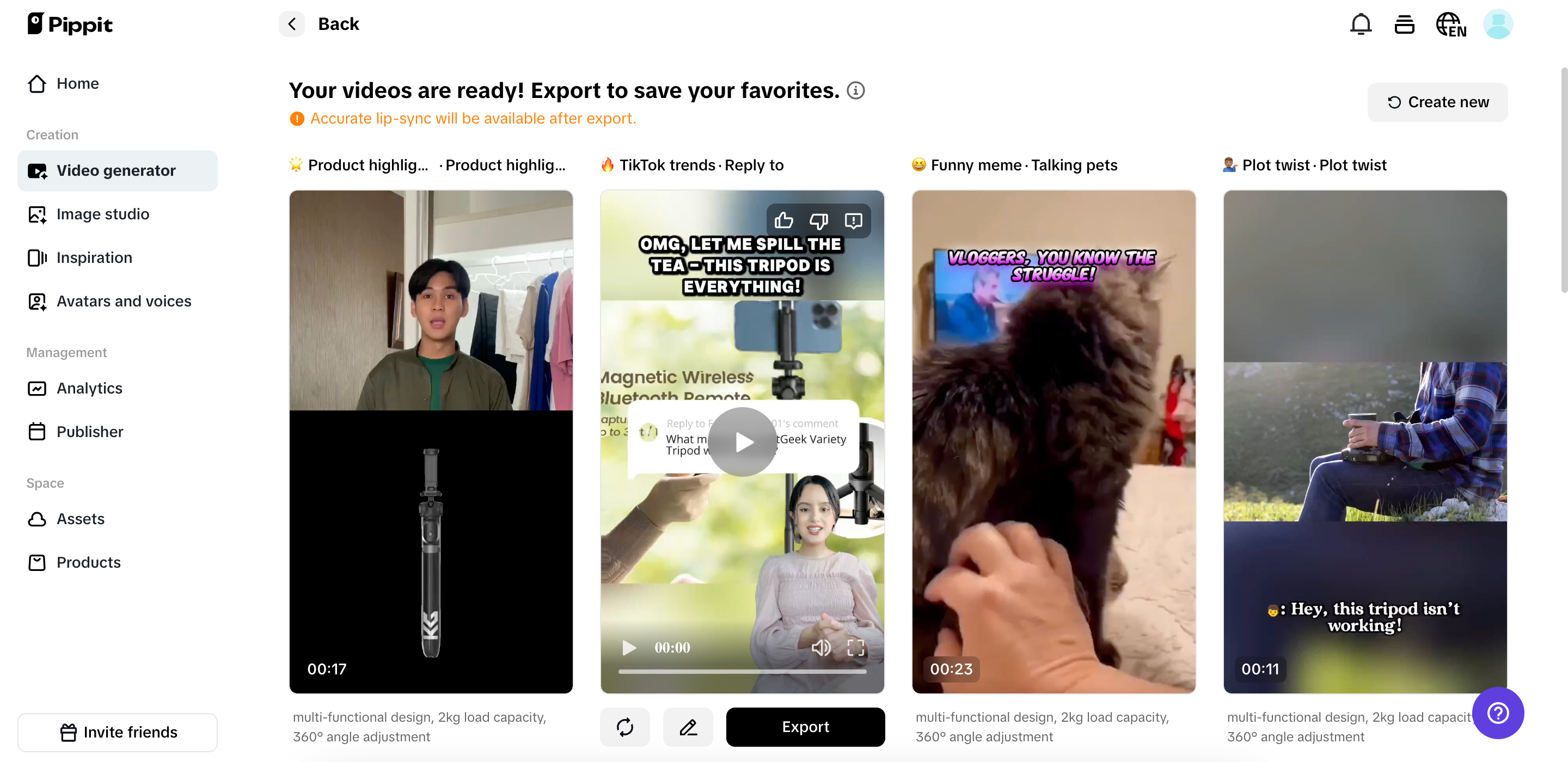 Piliin ang iyong nais na binuong video