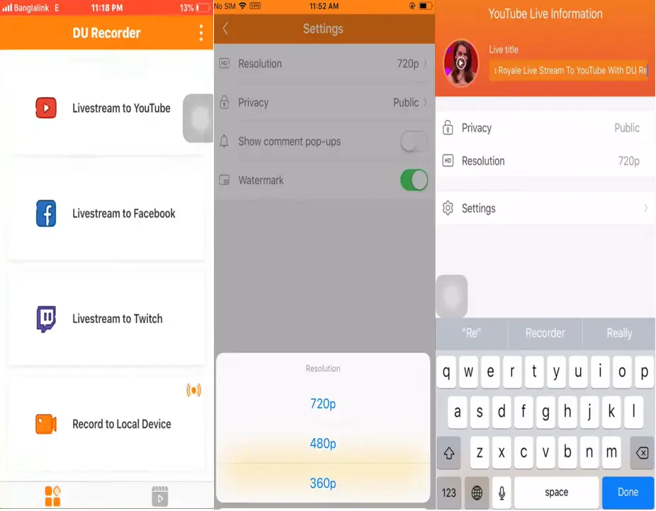 Use DU Recorder on the iPhone