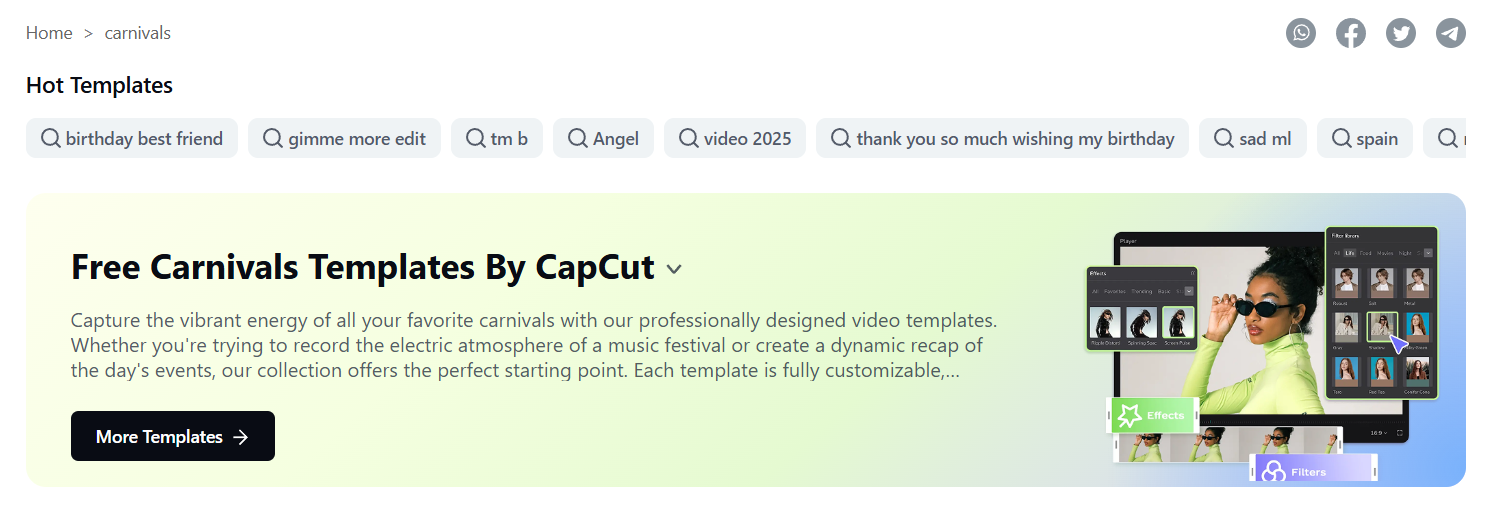 Templates de Carnaval Grátis por CapCut
