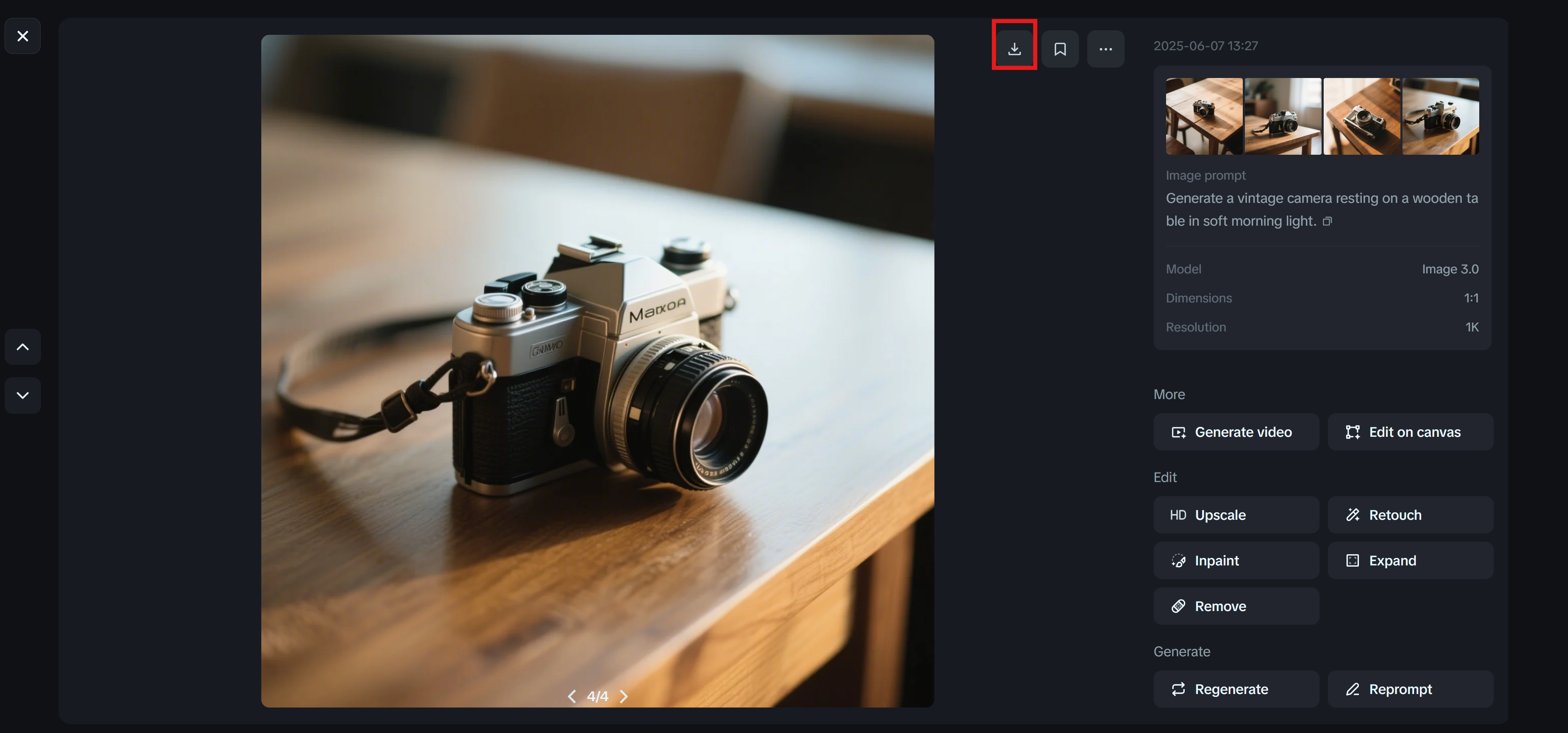 Dreamina: download de imagem