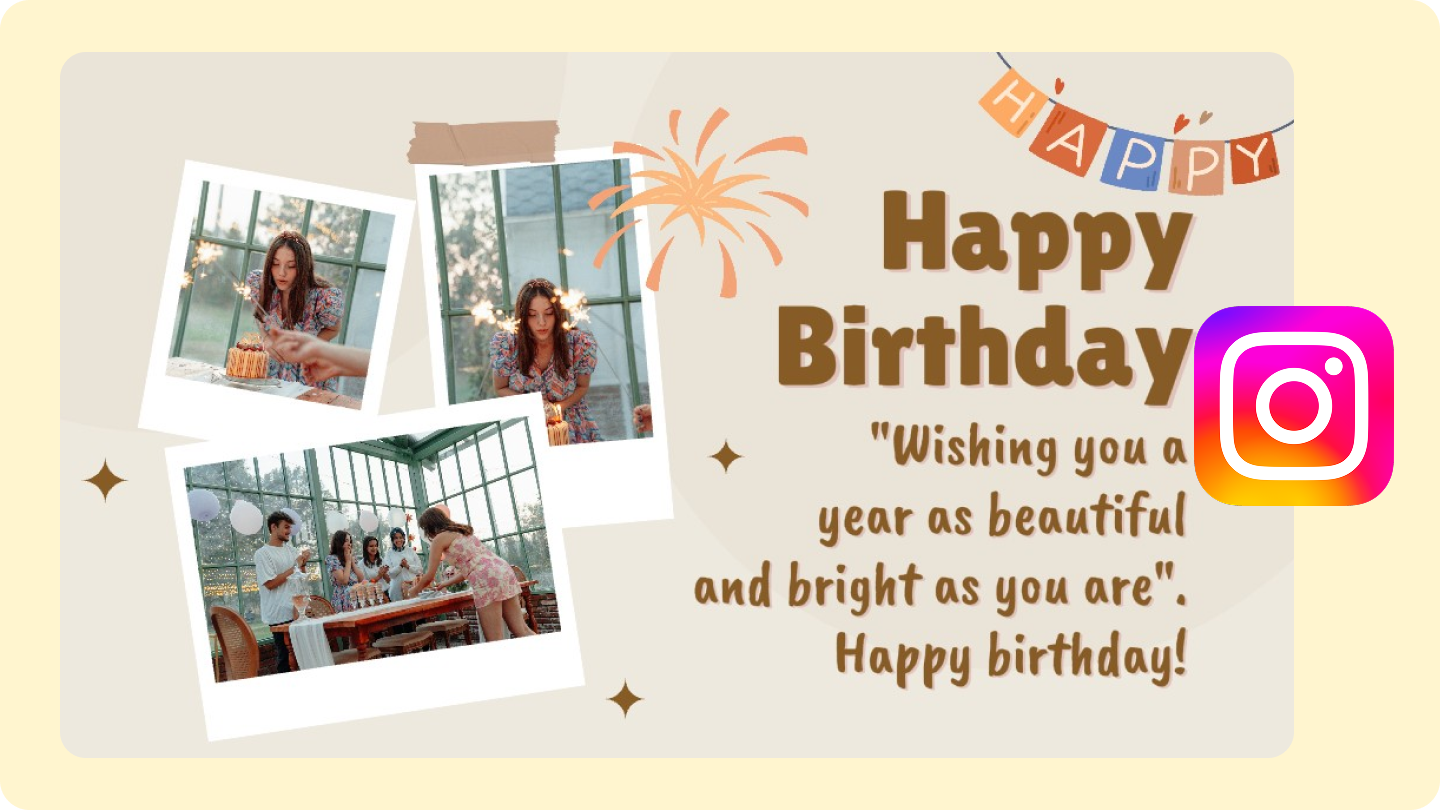 Happy birthday instagram story template 