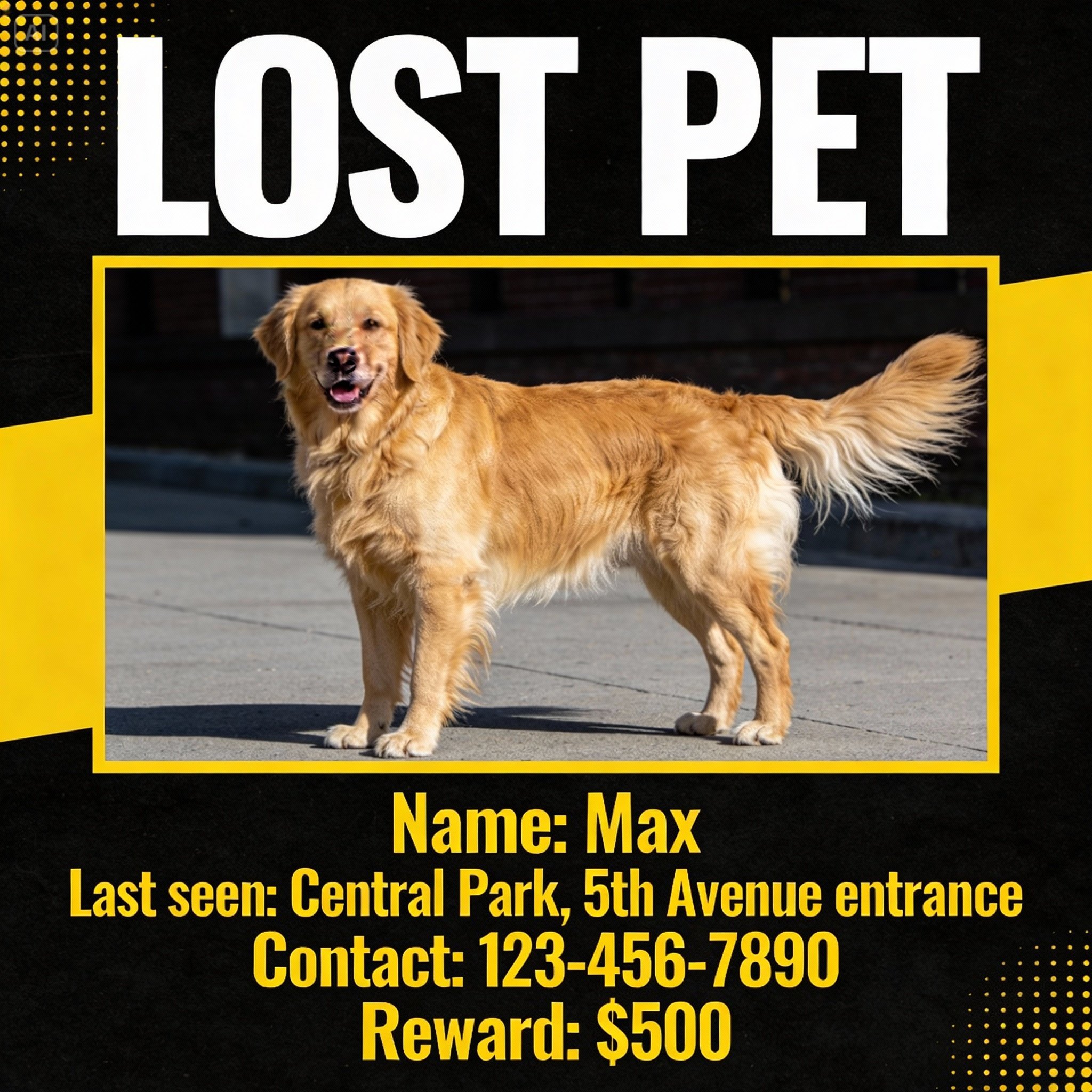 Afiș lipsă cu contrast ridicat