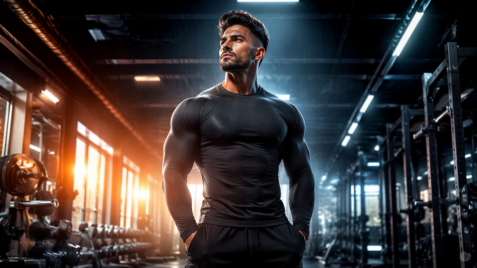 Dreamina AI Steroizi Filtru prompt exemplu 1: Portret de gimnastică eroică