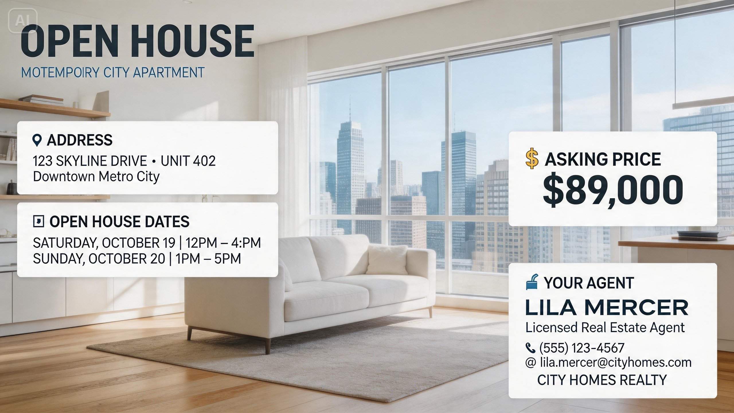 Prompt for a modern real estate flyer