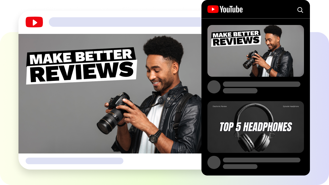 حوّل الصور إلى لافتات YouTube جذابة.