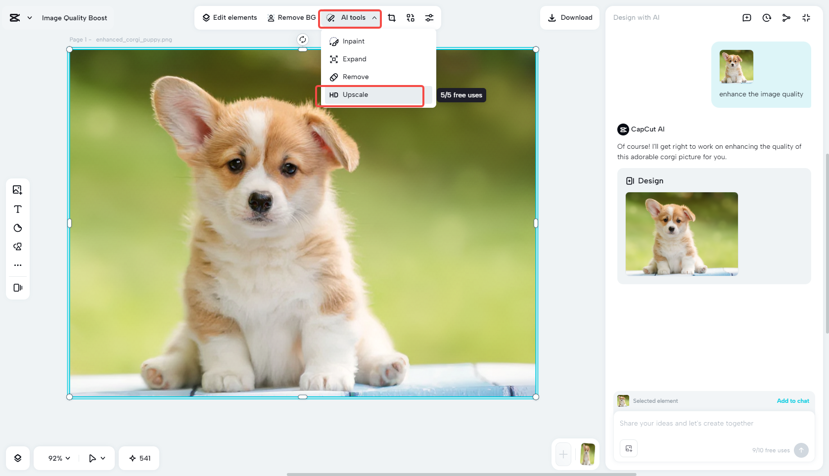 Enhance the photo with rich features