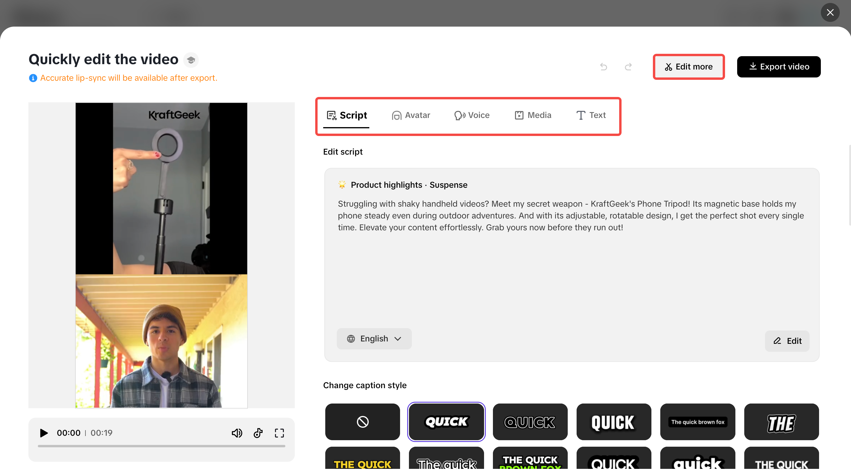 Edit and refine your video