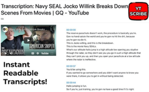 Interface of YTScribe - another tool for YouTube video transcription