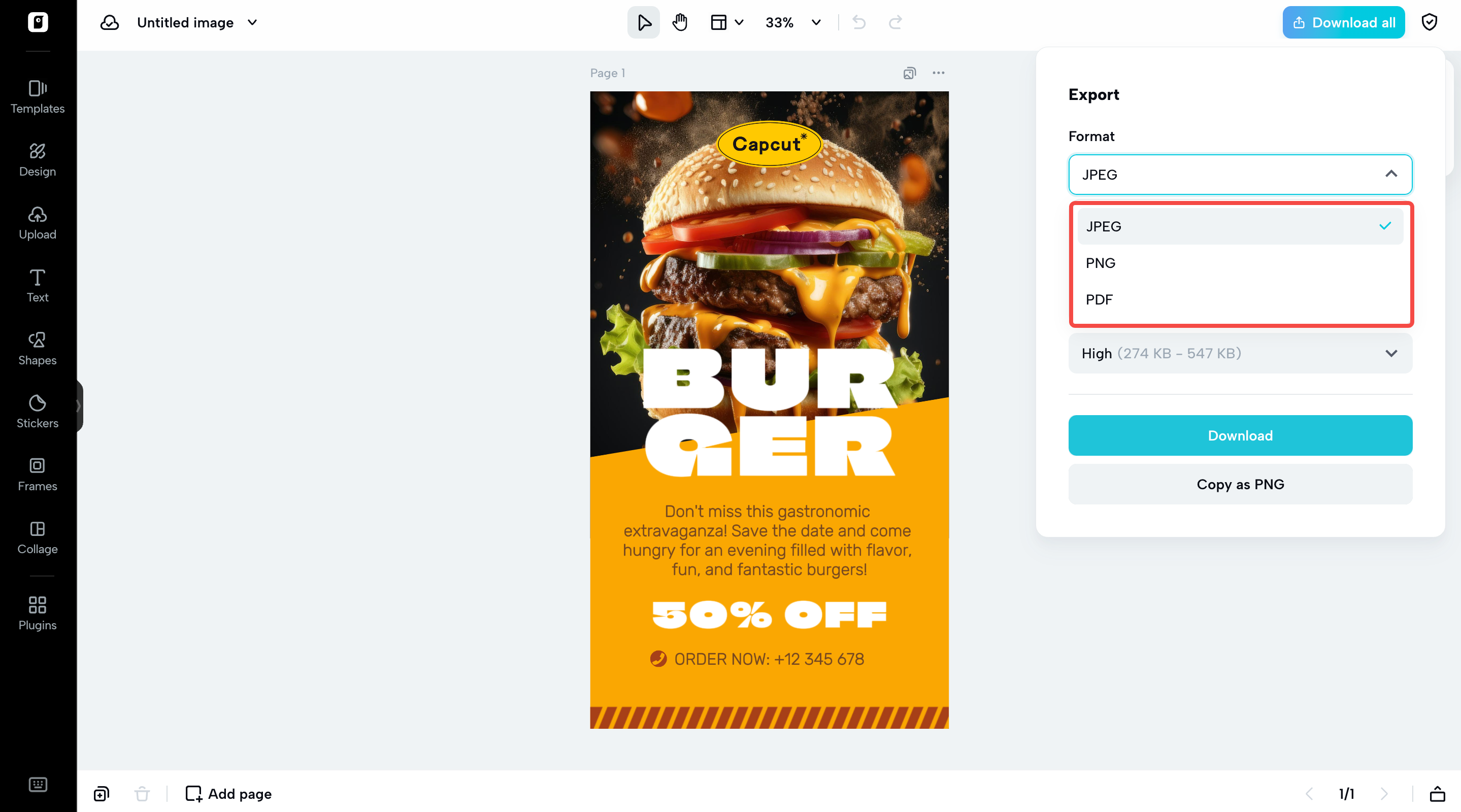 Easy export options for multiple formats